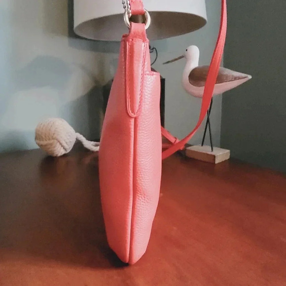 Coach Pebbled Leather Mia Crossbody in Bright Coral 63929 - Picture 6 of 16